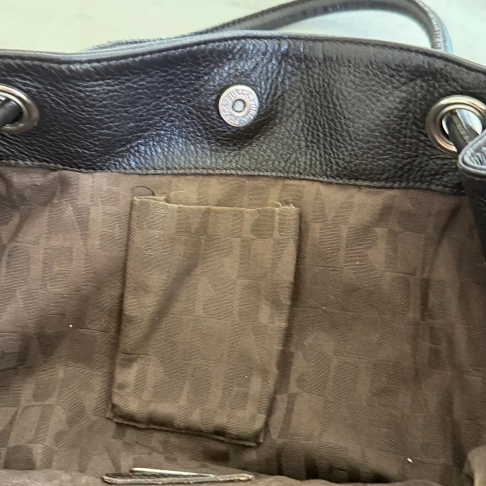 Furla Brown Pebbled Leather Shoulder Tote